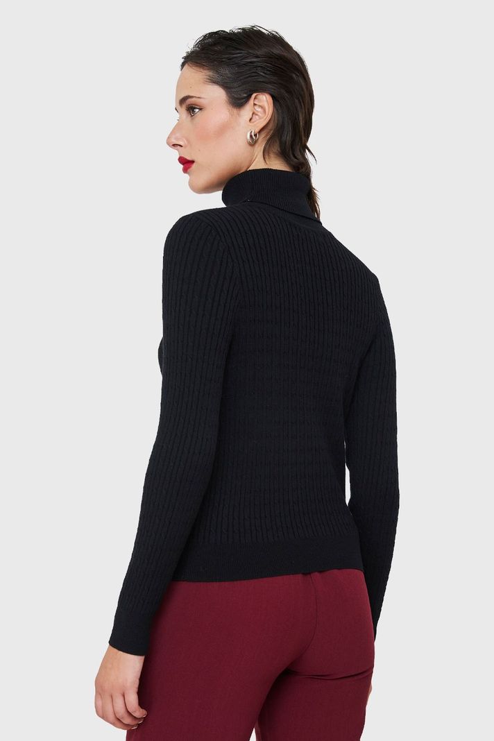Sweater Tipo Cadenetas Negro Nicopoly-3