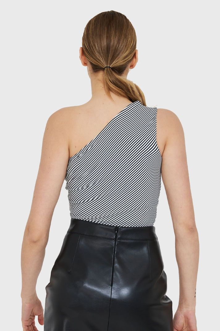 Crop Top Asimétrico Rayado Nicopoly-3