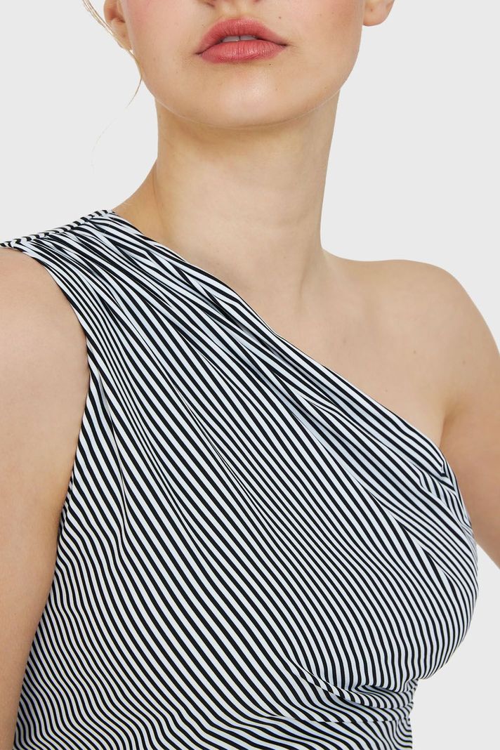 Crop Top Asimétrico Rayado Nicopoly-5