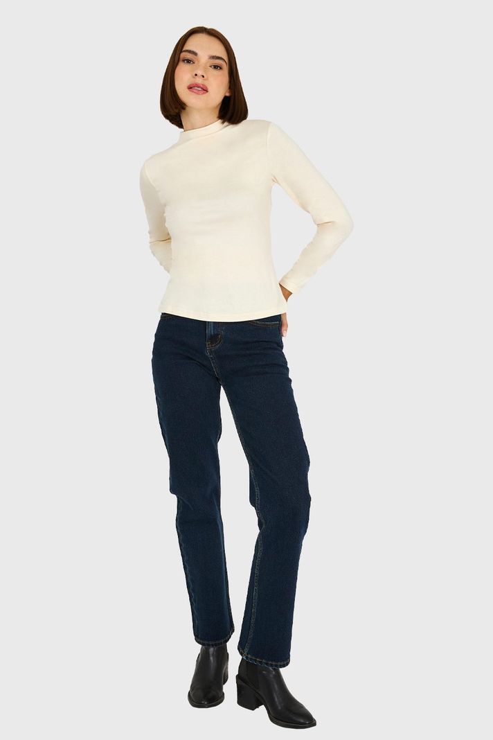 Polera Cuello Alto Blanco Invierno Nicopoly-1