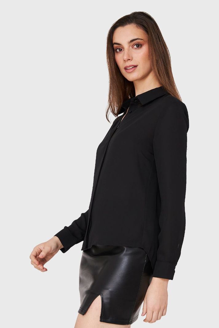 Blusa Botonera Invisible Negro Nicopoly-2