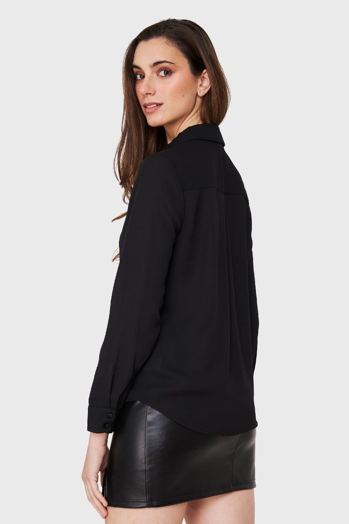 Blusa Botonera Invisible Negro Nicopoly-3