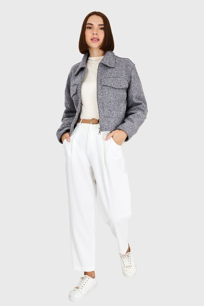 Chaqueta Bouclé Gris Nicopoly-1