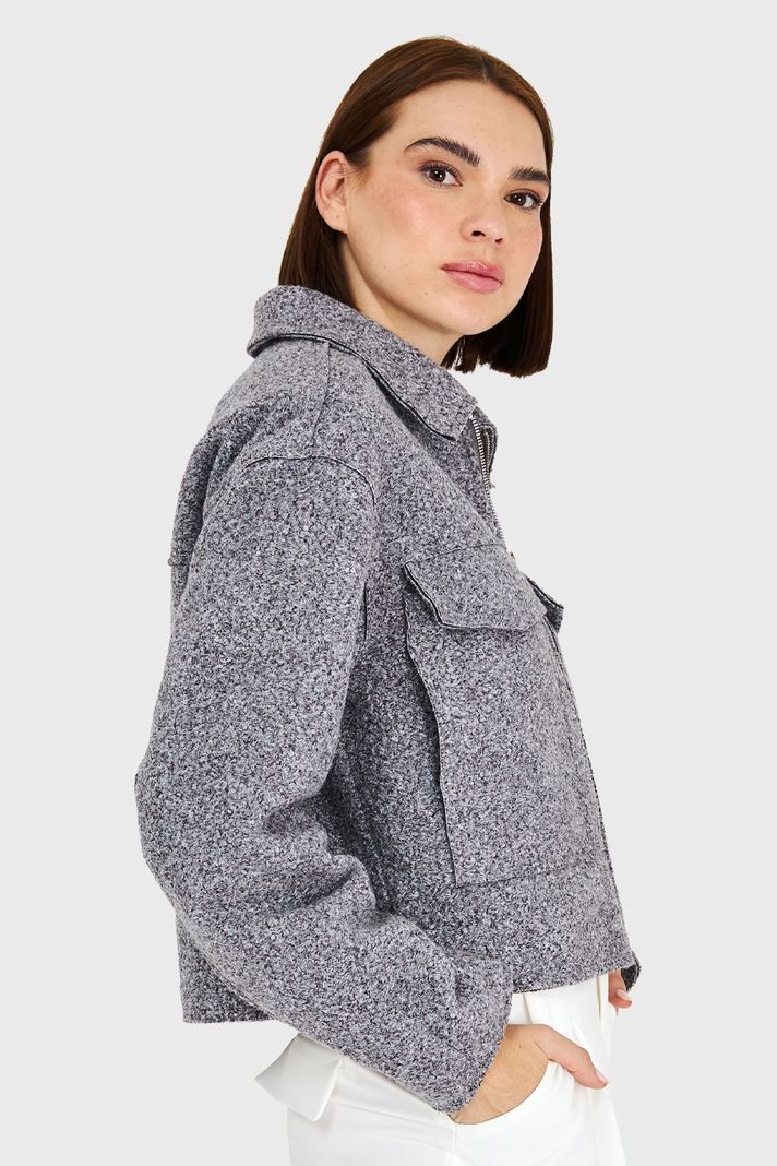 Chaqueta Bouclé Gris Nicopoly-2