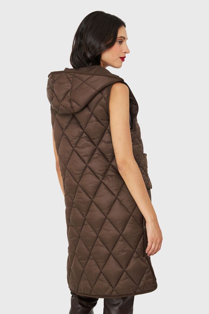 Parka Sin Mangas Quilt Marrón Nicopoly-3