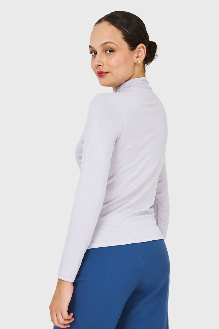 Polera Cuello Alto Gris Nicopoly-3