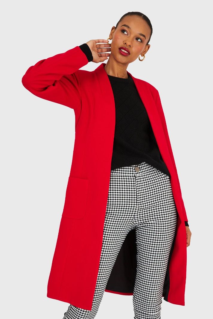 Blazer Largo De Tope Rojo Nicopoly-0
