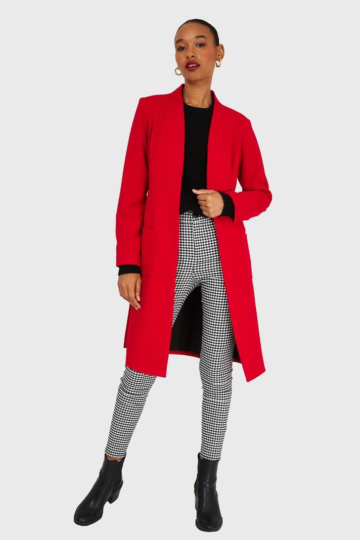 Blazer Largo De Tope Rojo Nicopoly-1