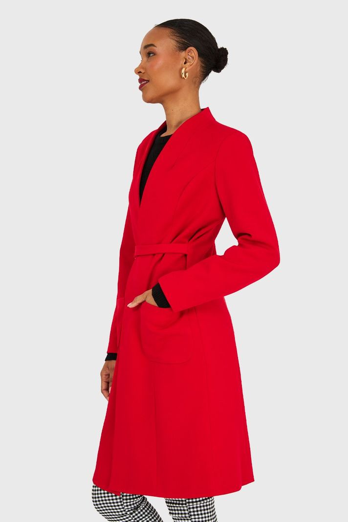 Blazer Largo De Tope Rojo Nicopoly-2