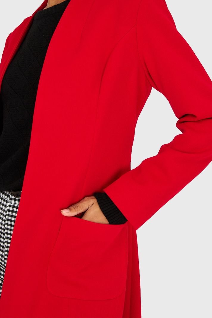 Blazer Largo De Tope Rojo Nicopoly-5