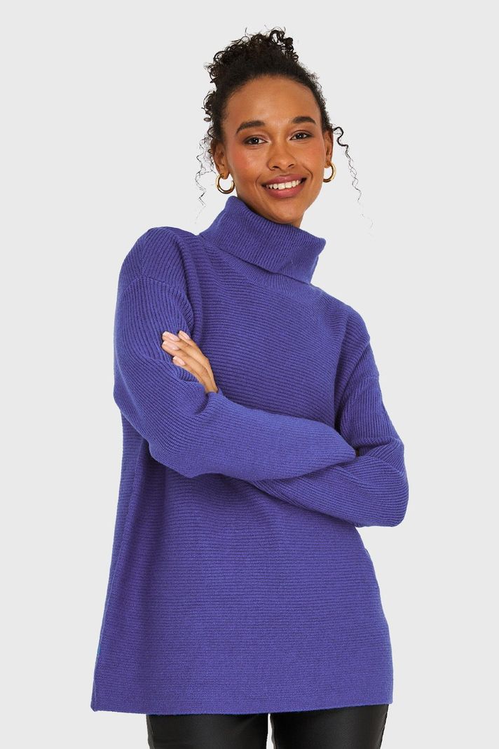 Sweater Básico Cuello Beatle Acero Nicopoly-0