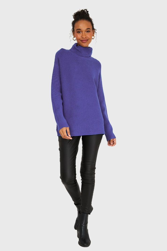 Sweater Básico Cuello Beatle Acero Nicopoly-1