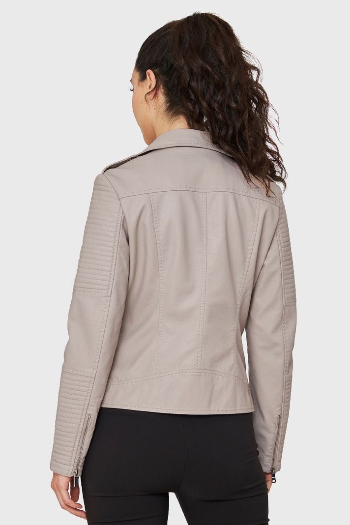 Chaqueta Tipo Biker Ecocuero Khaki Nicopoly-3