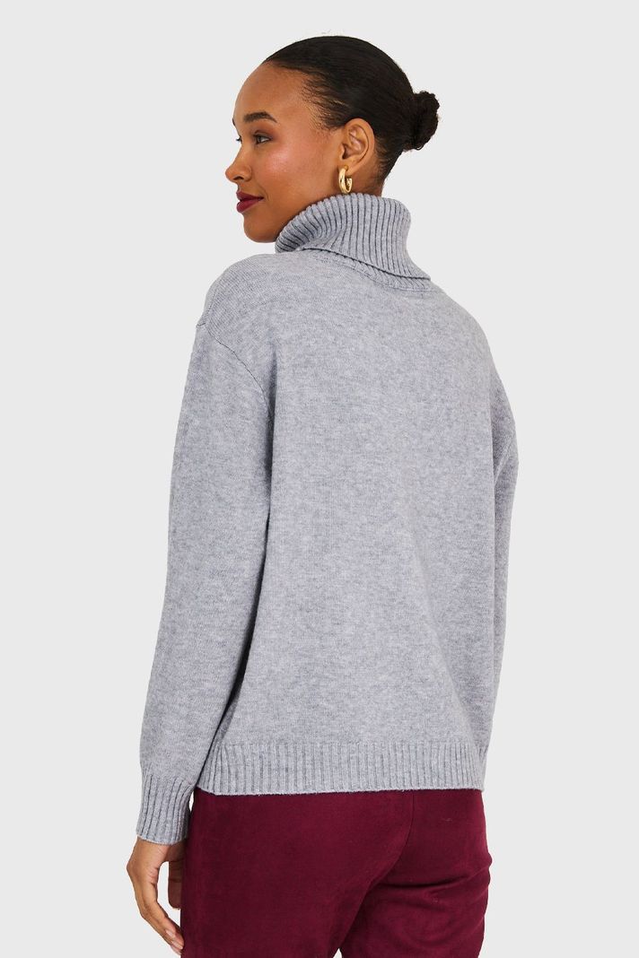 Sweater Cuello Beatle Strass Gris Nicopoly-3
