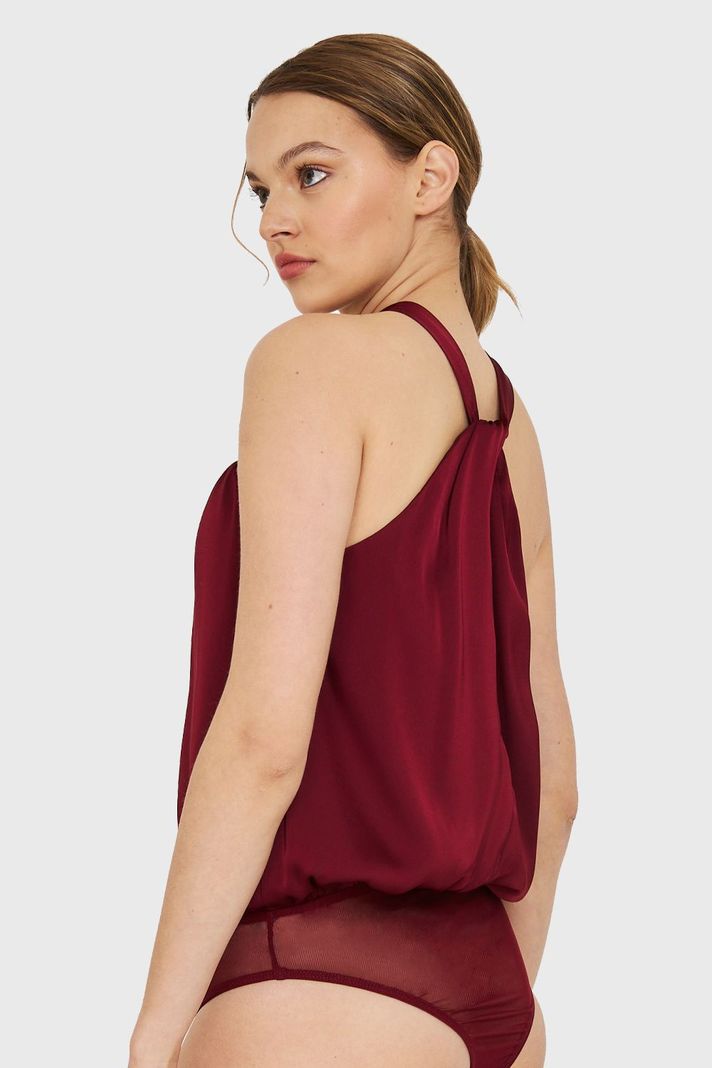 Body Halter Tipo Satín Burdeo Nicopoly-3