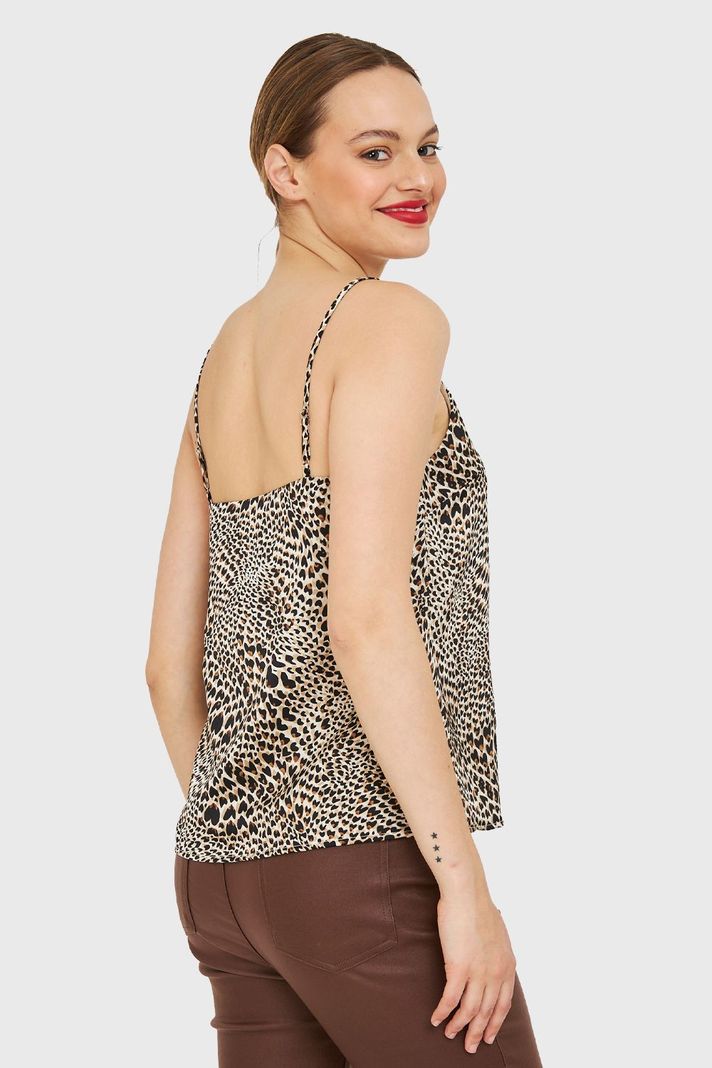 Top Básico Leopardo Tipo Satín Café Nicopoly-3