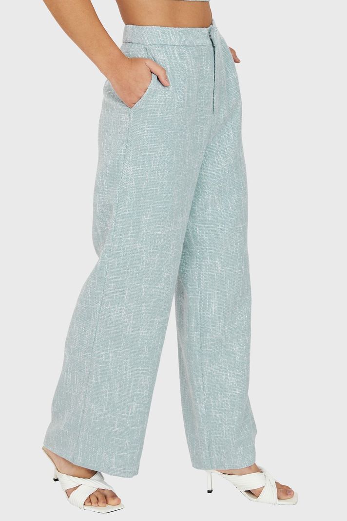 Pantalón Tiro Alto Jaspeado Celeste Nicopoly-2