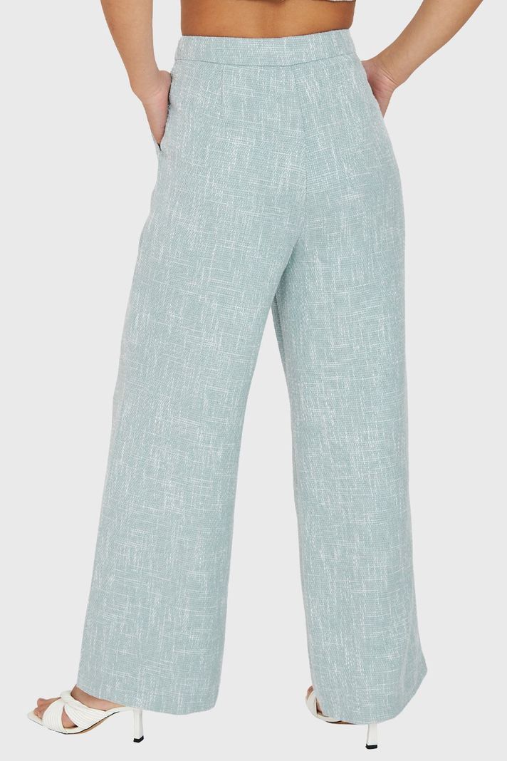 Pantalón Tiro Alto Jaspeado Celeste Nicopoly-3