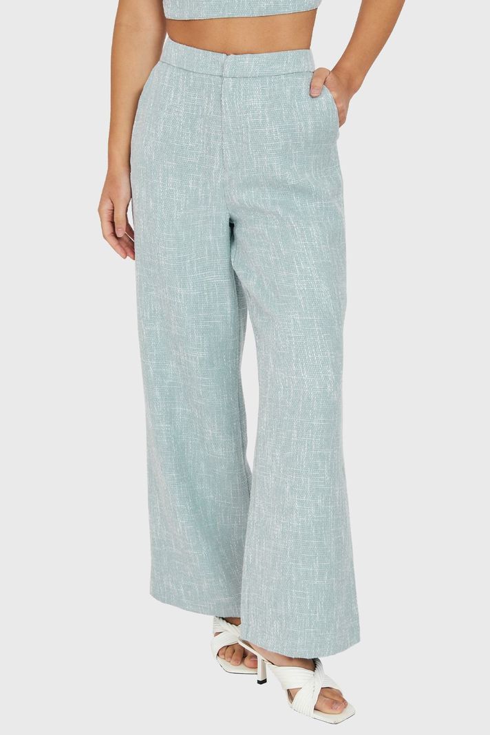 Pantalón Tiro Alto Jaspeado Celeste Nicopoly-4