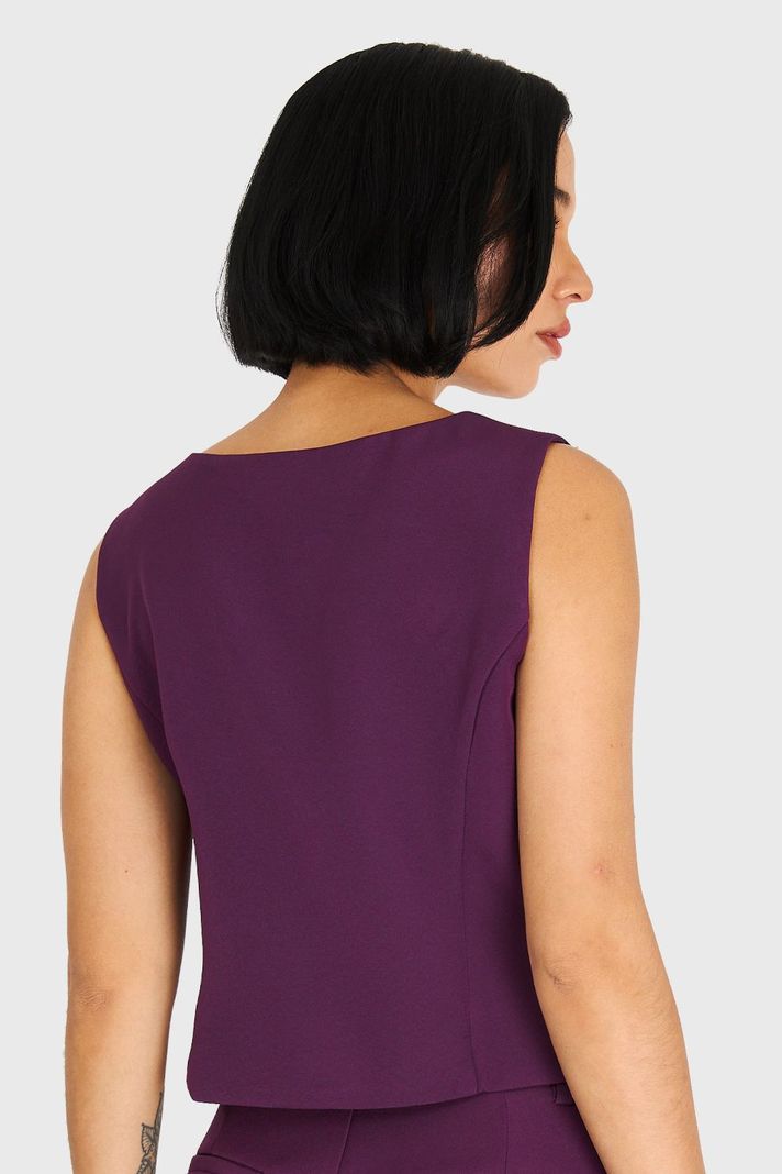 Gilet Básico 4 Botones Morado Nicopoly-3