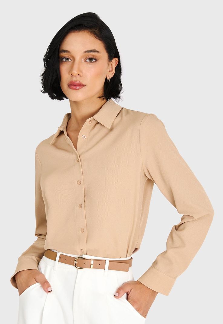 Camisa Básica Khaki Nicopoly-0