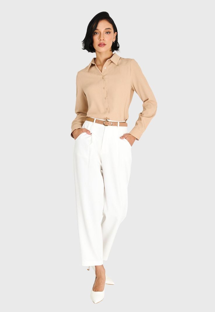 Camisa Básica Khaki Nicopoly-1