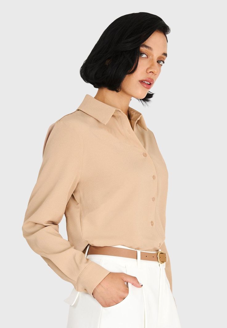 Camisa Básica Khaki Nicopoly-2