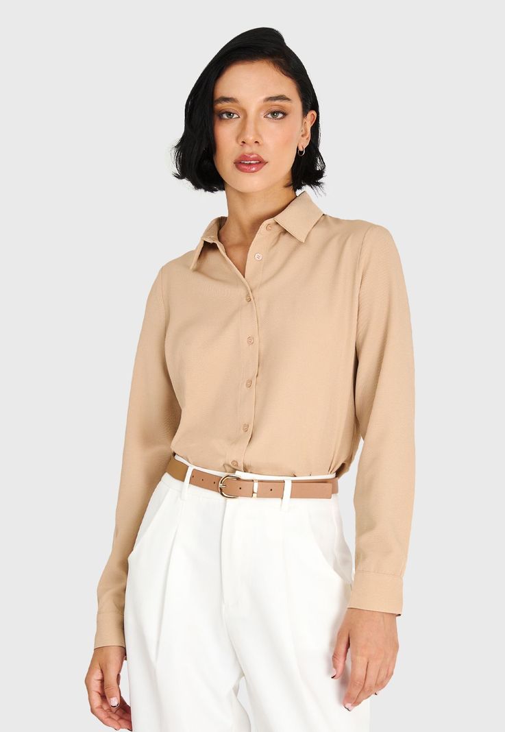 Camisa Básica Khaki Nicopoly-4