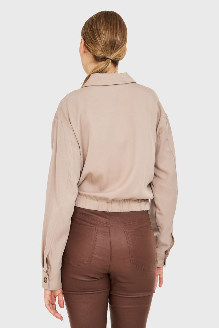 Blusa Bolsillos Cargo Khaki Nicopoly-3