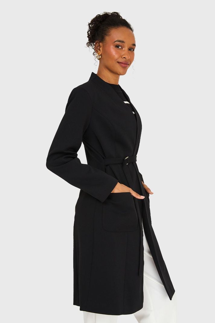 Blazer Largo De Tope Negro Nicopoly-2