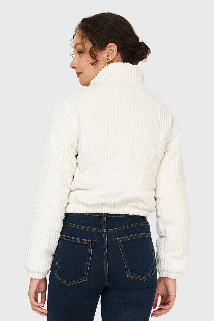 Chaqueta Puffer Cotelé Blanco Invierno Nicopoly-3
