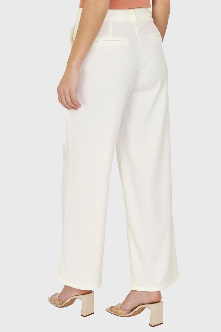 Pantalón Pinzas Tiro Alto Blanco Nicopoly-3