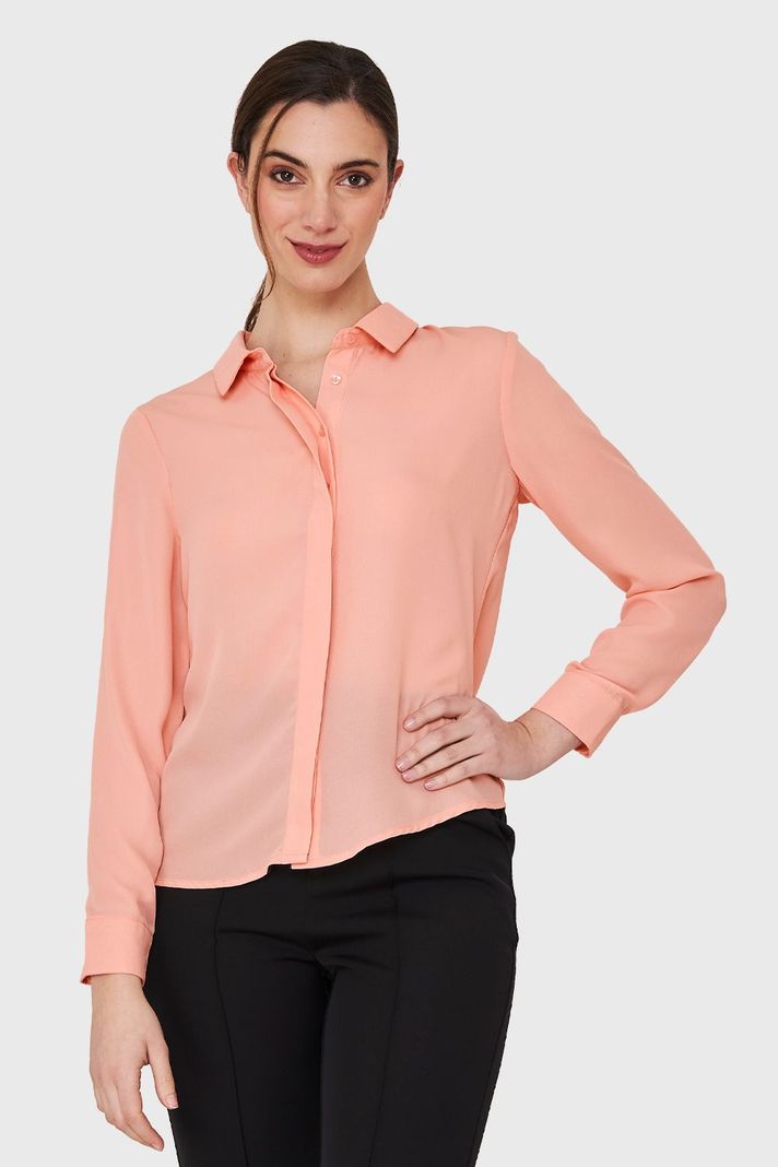 Blusa Botonera Invisible Durazno Nicopoly-0