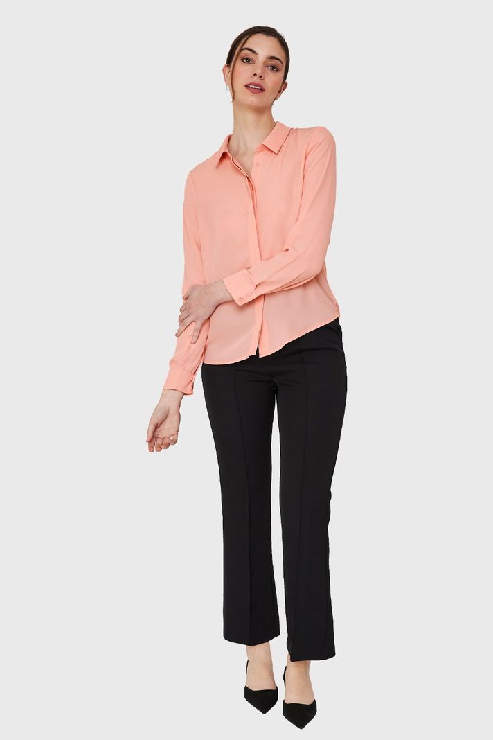 Blusa Botonera Invisible Durazno Nicopoly-1