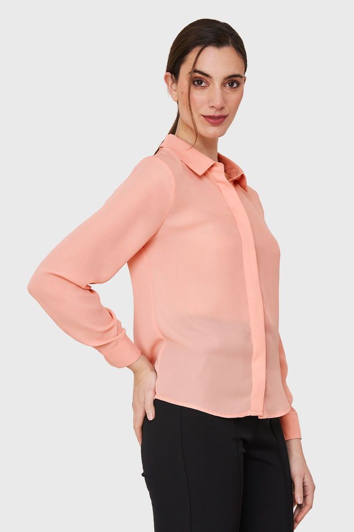 Blusa Botonera Invisible Durazno Nicopoly-2