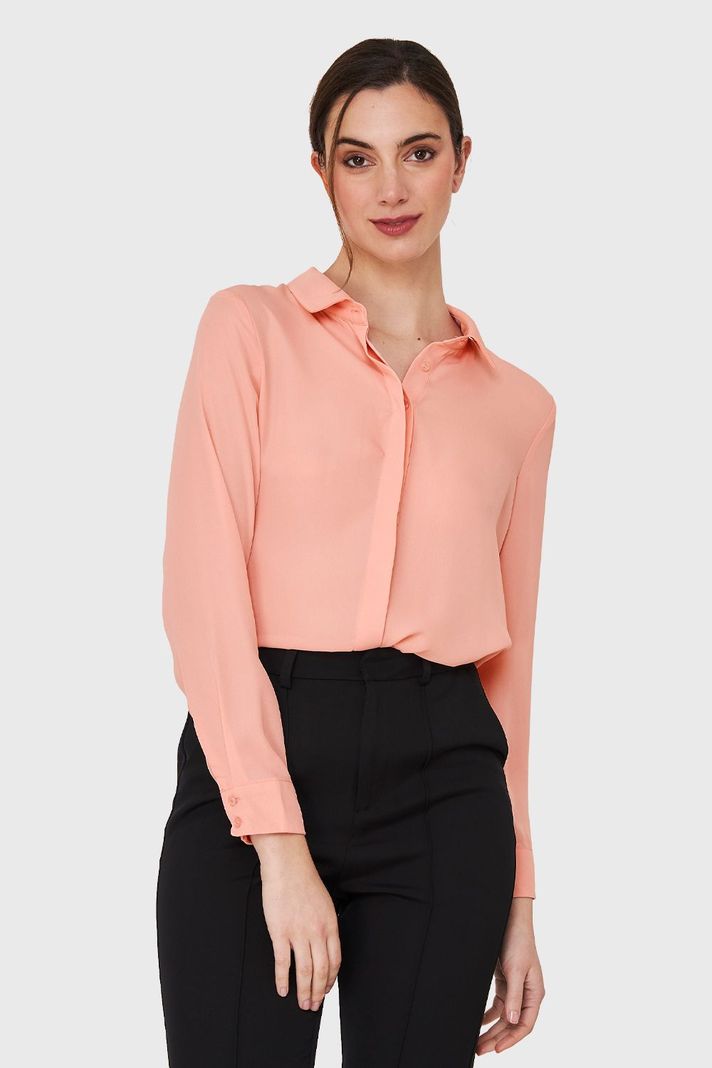 Blusa Botonera Invisible Durazno Nicopoly-4