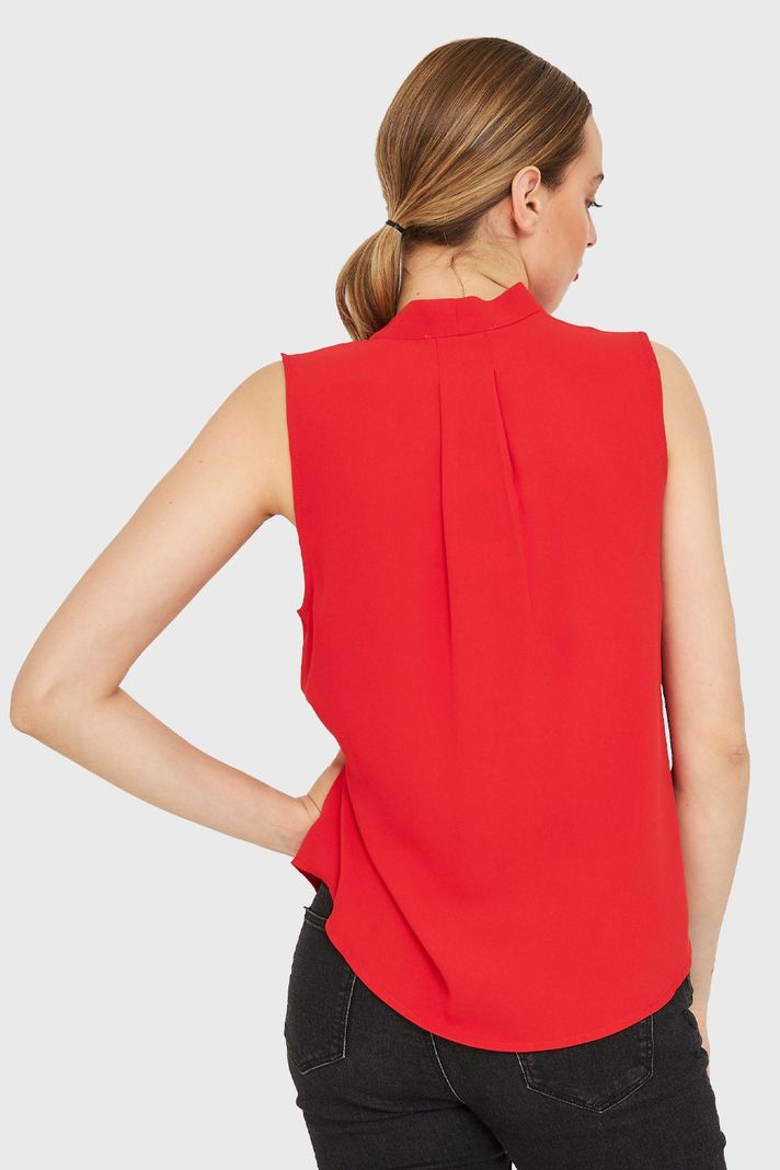 Blusa Escote V Sin Mangas Rojo Nicopoly-3