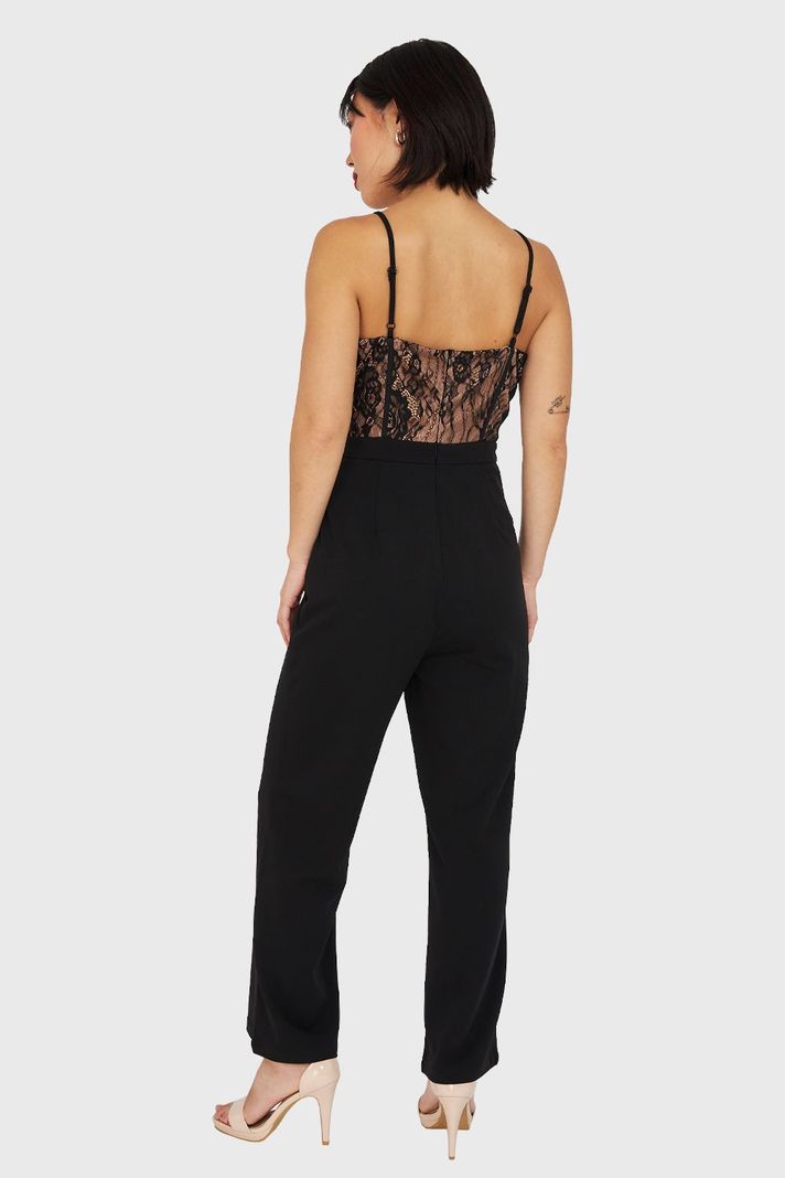 Enterito Bustier Encaje Negro Nicopoly-3