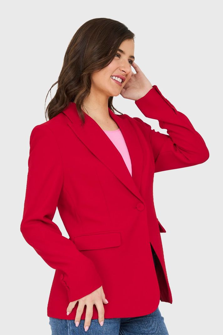Blazer Bolsillos y Botón Rojo Nicopoly-2