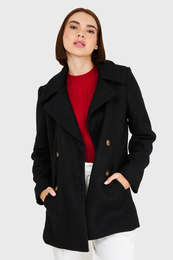 Abrigo Bouclé Negro Nicopoly-0