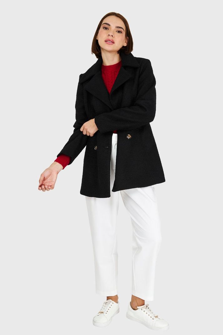 Abrigo Bouclé Negro Nicopoly-1
