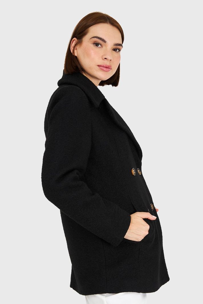 Abrigo Bouclé Negro Nicopoly-2
