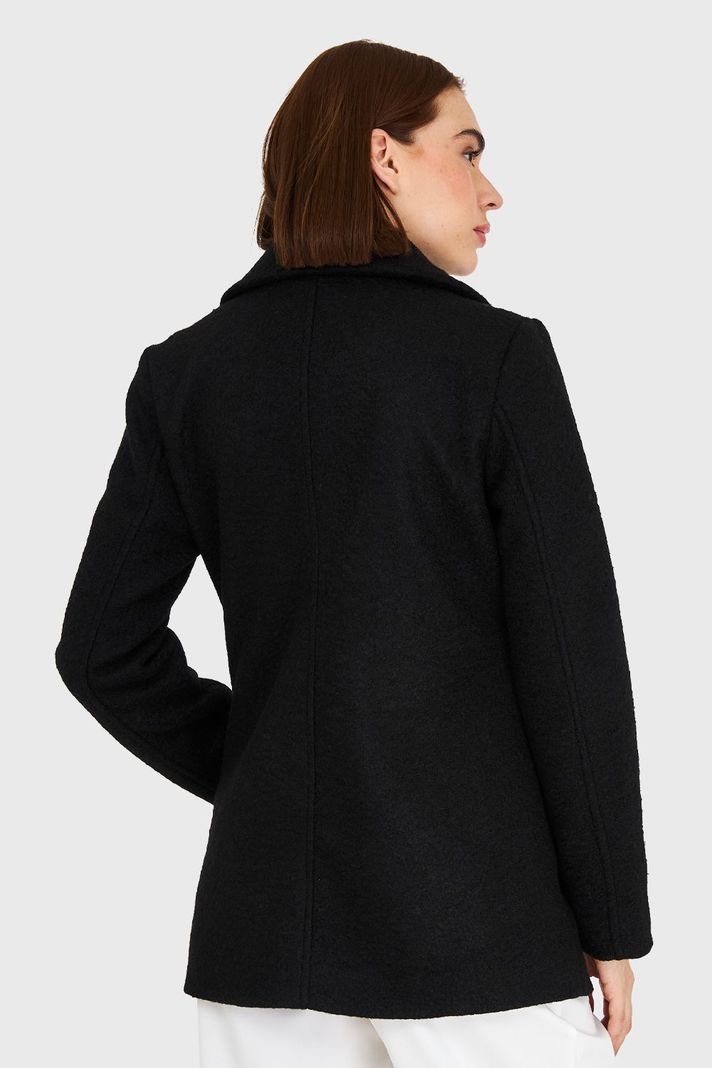 Abrigo Bouclé Negro Nicopoly-3