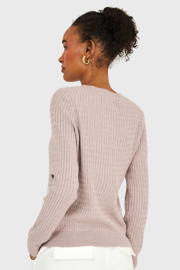 Sweater Diseño Cadenetas Khaki Nicopoly-3
