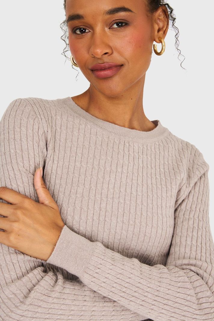 Sweater Diseño Cadenetas Khaki Nicopoly-5