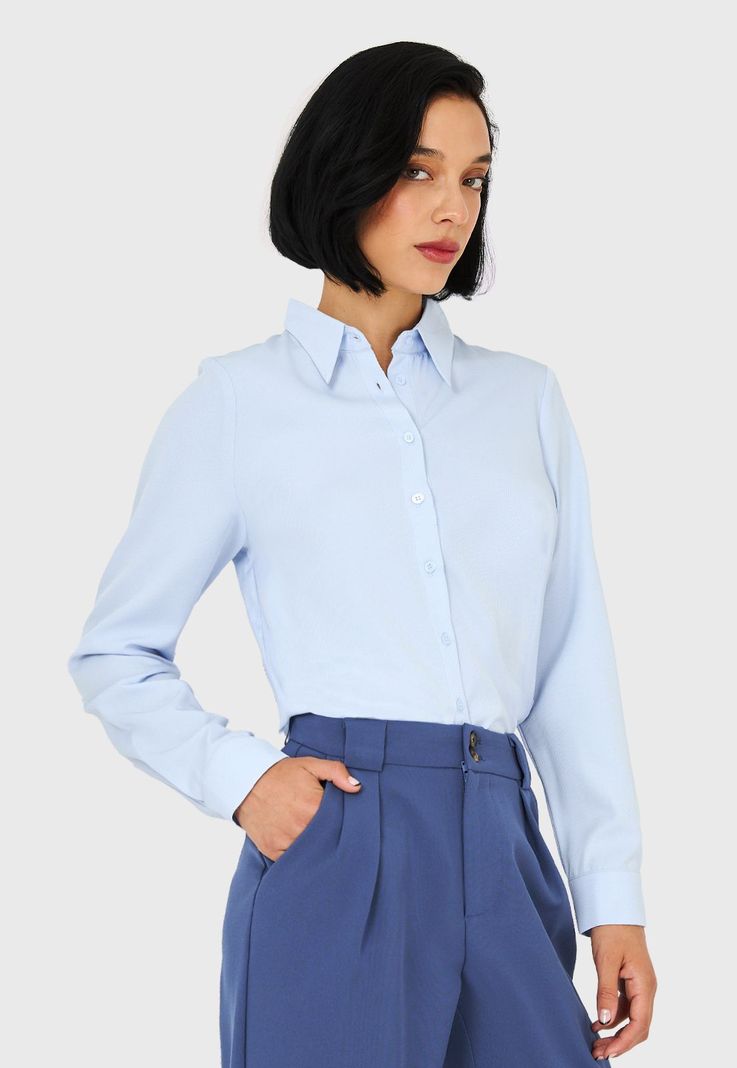 Camisa Básica Celeste Nicopoly-2