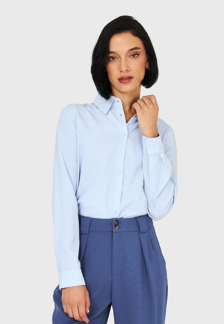 Camisa Básica Celeste Nicopoly-4