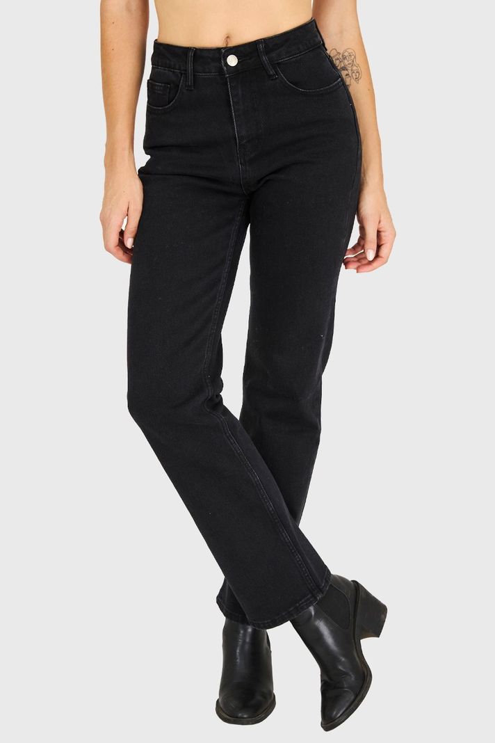 Jeans Básico Recto Negro Nicopoly-0