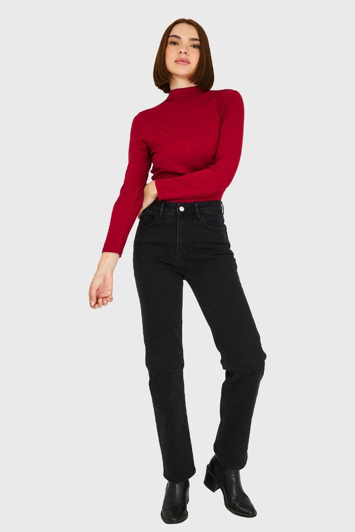 Jeans Básico Recto Negro Nicopoly-1