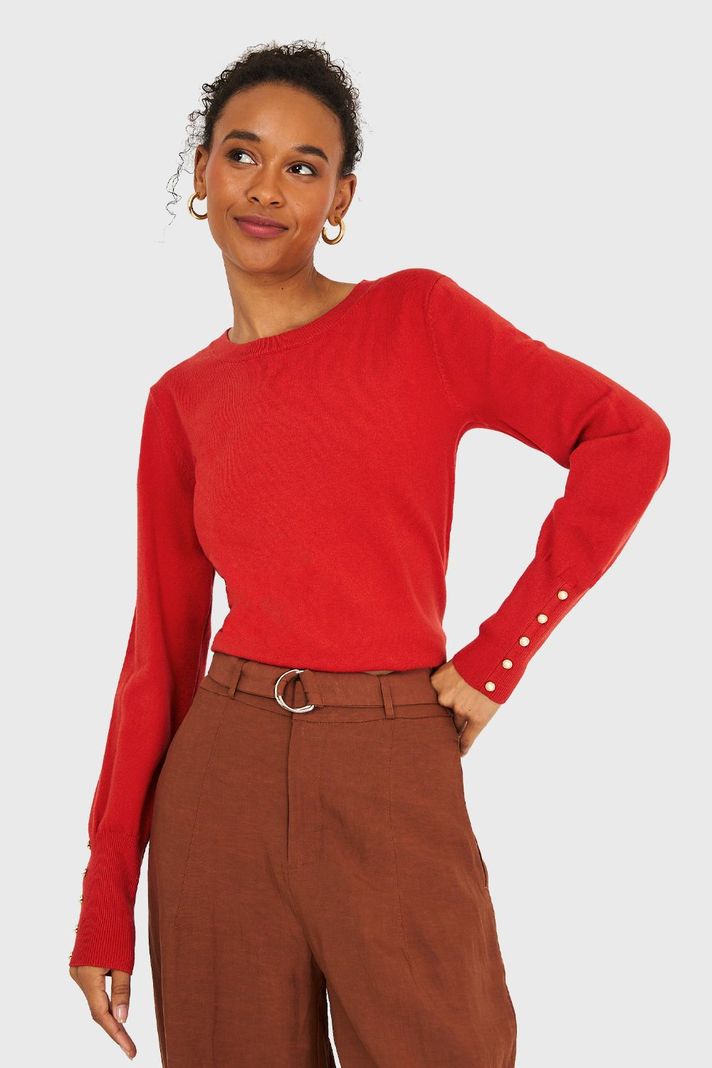 Sweater Mangas Detalles Perlas Óxido Nicopoly-4